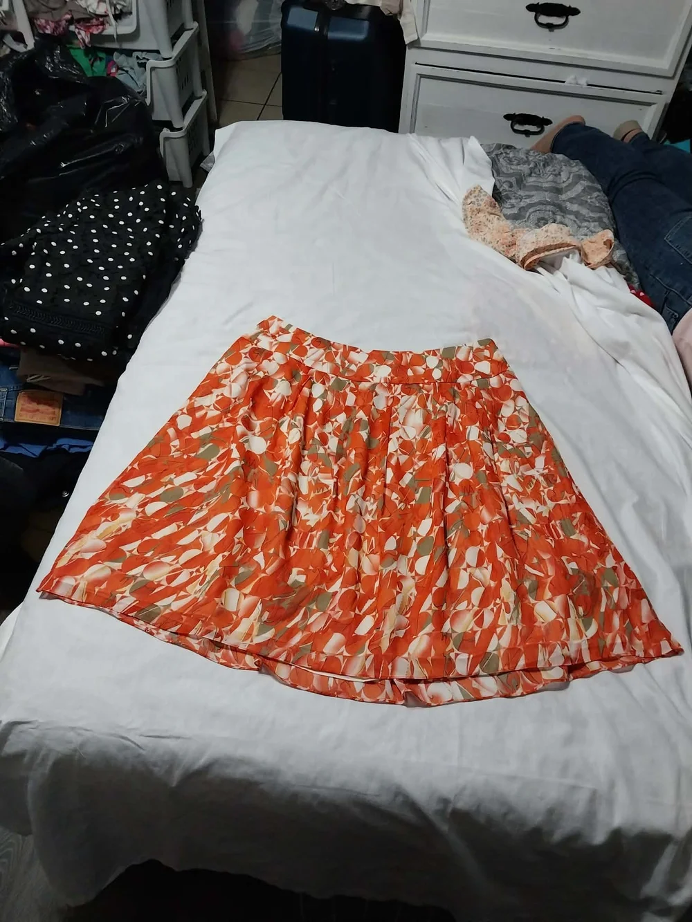 Kasper Orange Floral Circle Skirt